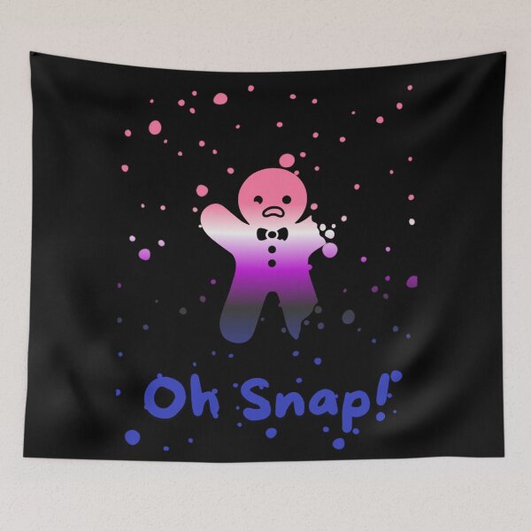Item preview, Genderfluid Flag Oh Snap Gingerbread person with broken limbs Graphic, Christmas t-shirts, Funny Elf Tees, Funny Xmas t-shirts, broken gingerbread person designed and sold by PrideBeProud.