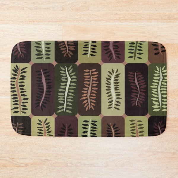Item preview, Winter Brown and Green Hand Drawn Dancing Ferns Pattern designed and sold by schorrnuff.