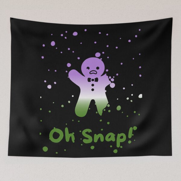 Item preview, Genderqueer Flag Oh Snap Gingerbread person with broken limbs Graphic, Christmas t-shirts, Funny Elf Tees, Funny Xmas t-shirts, broken gingerbread person designed and sold by PrideBeProud.
