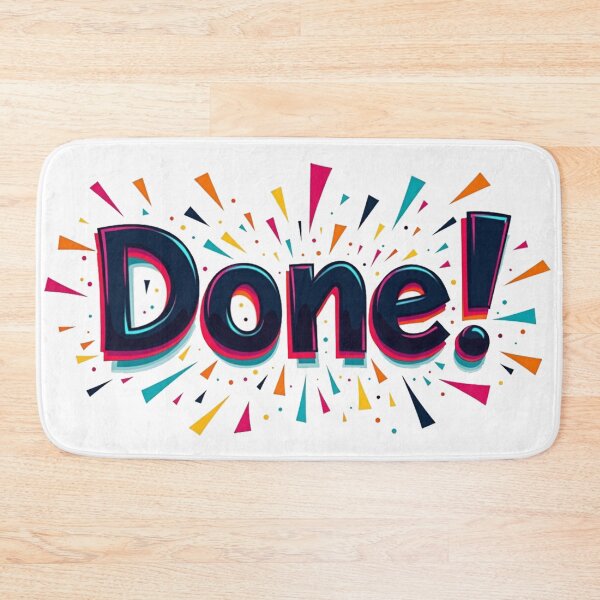 Item preview, Energetic "Done!" Typography Design – Bold, Vibrant, and Playful Completion designed and sold by lamp148.