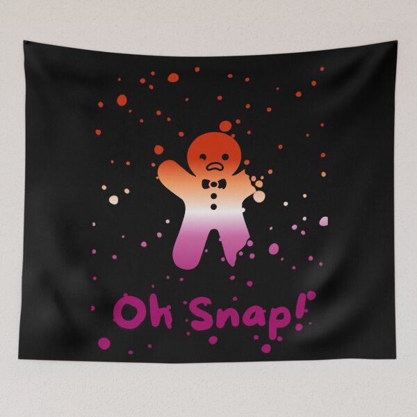 Item preview, Lesbian Flag Oh Snap Gingerbread person with broken limbs Graphic, Christmas t-shirts, Funny Elf Tees, Funny Xmas t-shirts, broken gingerbread person designed and sold by PrideBeProud.
