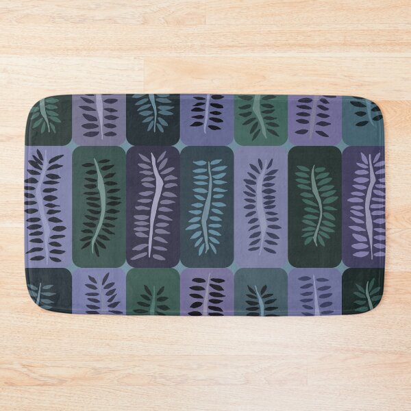 Item preview, Confident Purple and Dark Green Hand Drawn Dancing Ferns Pattern designed and sold by schorrnuff.