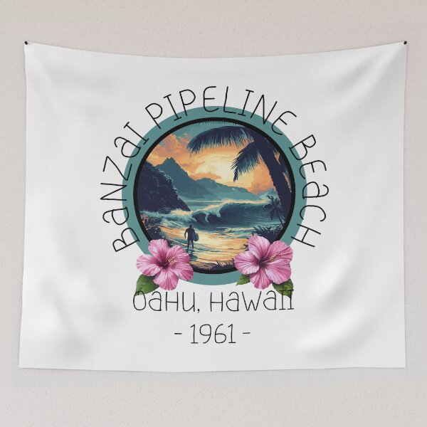 Item preview, Banzai Pipeline Beach - Oahu Hawaii (with Black Lettering) designed and sold by VelvetRoom.