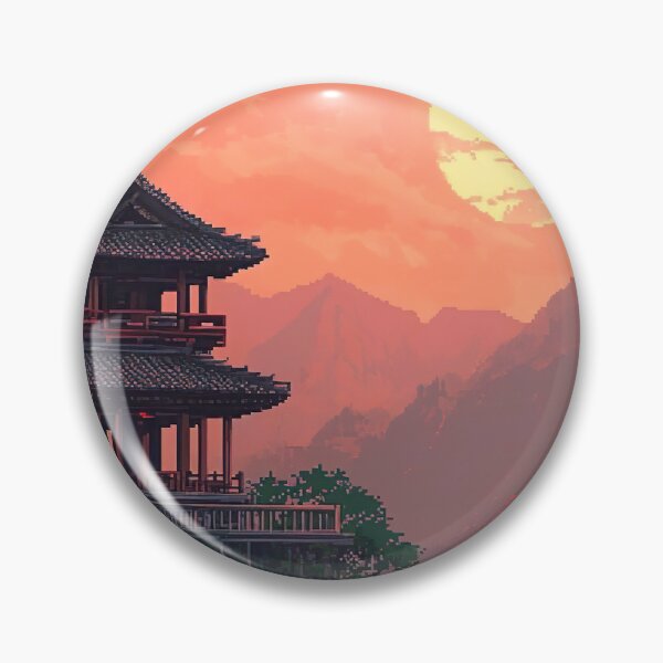 Item preview, Waterfall Pagoda at Sunset designed and sold by KCrowDesigns.