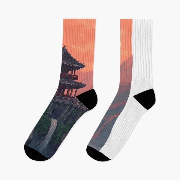 Item preview, Waterfall Pagoda at Sunset designed and sold by KCrowDesigns.