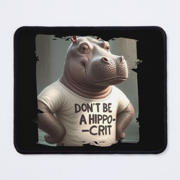 Item preview, Hippo in T-Shirt with Funny Quote designed and sold by Hungry-Murphy.