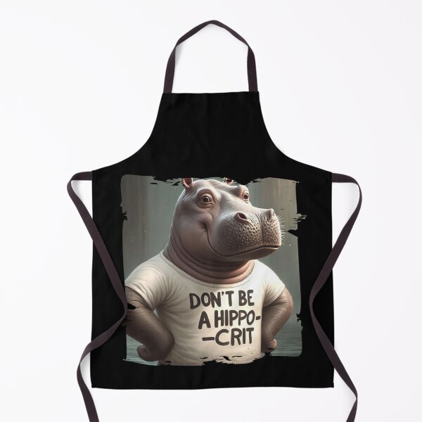 Item preview, Hippo in T-Shirt with Funny Quote designed and sold by Hungry-Murphy.