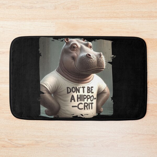 Item preview, Hippo in T-Shirt with Funny Quote designed and sold by Hungry-Murphy.
