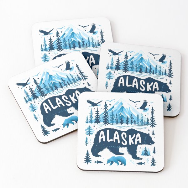 Item preview, Alaska Collage Bear Fish Nature designed and sold by HowToCanadian.