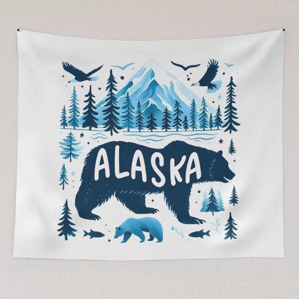 Item preview, Alaska Collage Bear Fish Nature designed and sold by HowToCanadian.