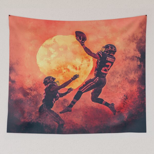 Item preview, American Football Team Going Into Tackle Sunset Gradient Patterns Active Outdoors Inspired Art designed and sold by CDC40.