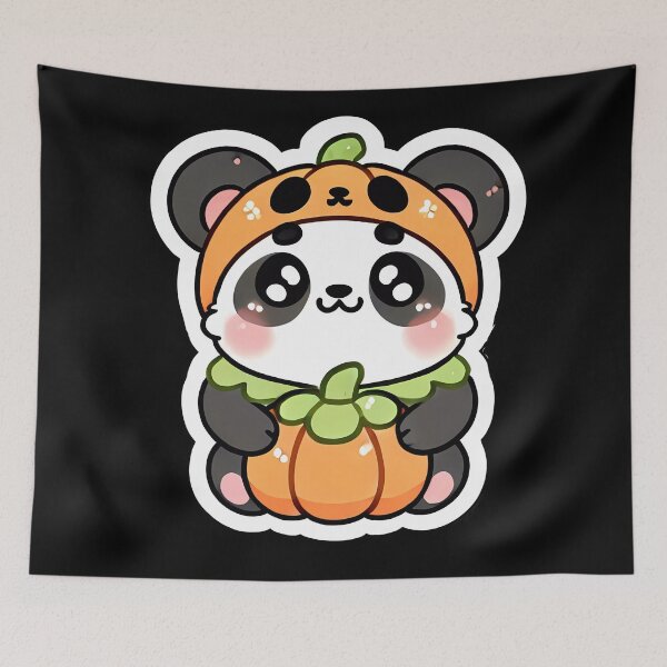 Item preview, Pumpkin Panda Cutie Ready for Halloween Fun! designed and sold by Linework Studio.