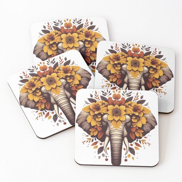 Item preview,  Big and amazing floral Elephant designed and sold by Chamelart.