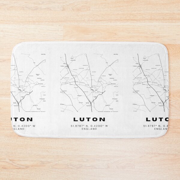 Item preview, Luton Coordinates Map | Minimalist Black and White Art designed and sold by RM-Journey.