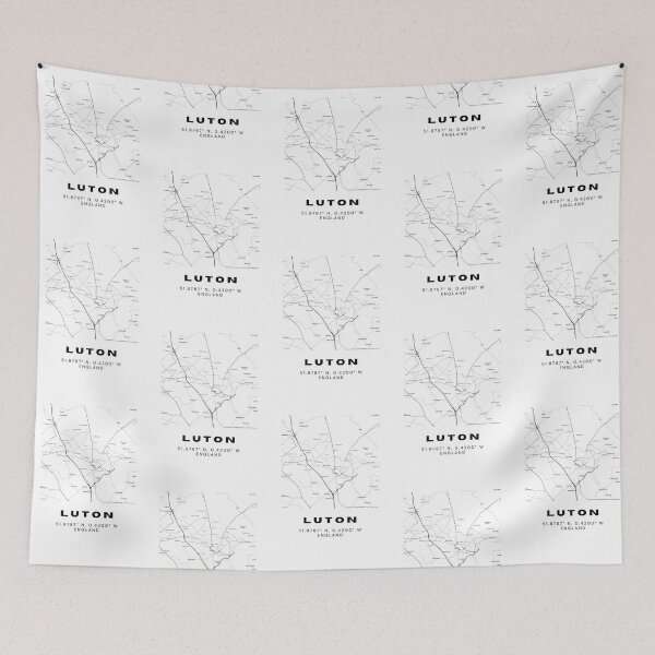 Item preview, Luton Coordinates Map | Minimalist Black and White Art designed and sold by RM-Journey.