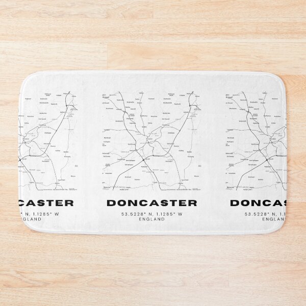 Item preview, Minimalist Doncaster Map Art | Black and White Coordinates Print designed and sold by RM-Journey.