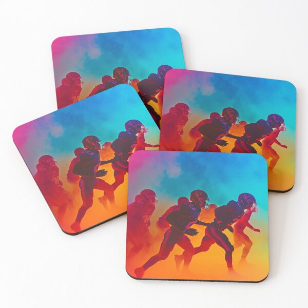 Item preview, American Football Team Going Into Tackle Sunset Gradient Patterns Active Outdoors Inspired Art designed and sold by CDC40.