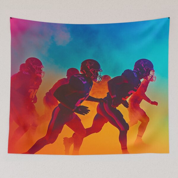Item preview, American Football Team Going Into Tackle Sunset Gradient Patterns Active Outdoors Inspired Art designed and sold by CDC40.