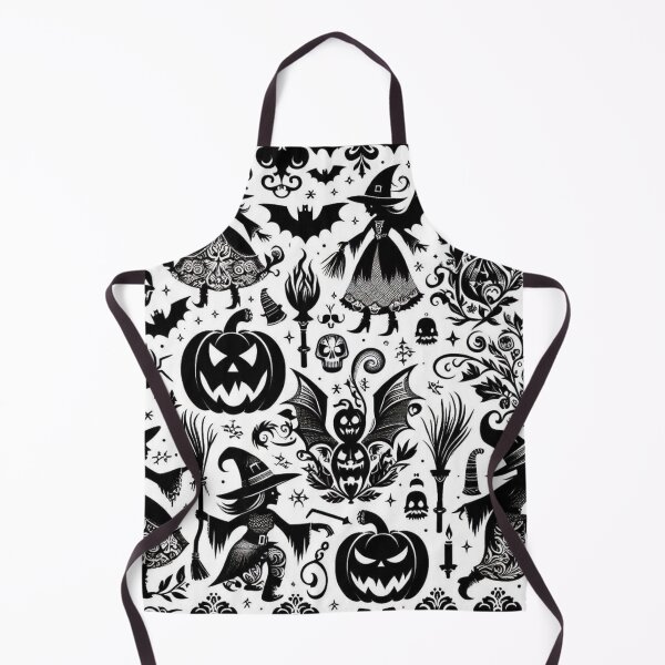 Item preview, Halloween Damask Black & White Witches & Goblins designed and sold by DesignsByPrnces.