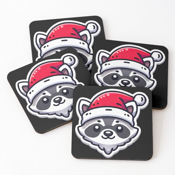 Item preview, Mapache con gorro de Papá Noel: ¡ternura navideña! designed and sold by Linework Studio.
