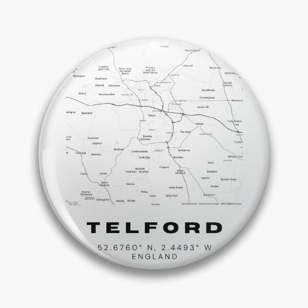 Item preview, Telford Coordinates Map Print | Minimalist Black and White Art designed and sold by RM-Journey.