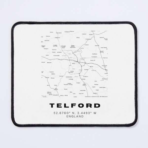 Item preview, Telford Coordinates Map Print | Minimalist Black and White Art designed and sold by RM-Journey.