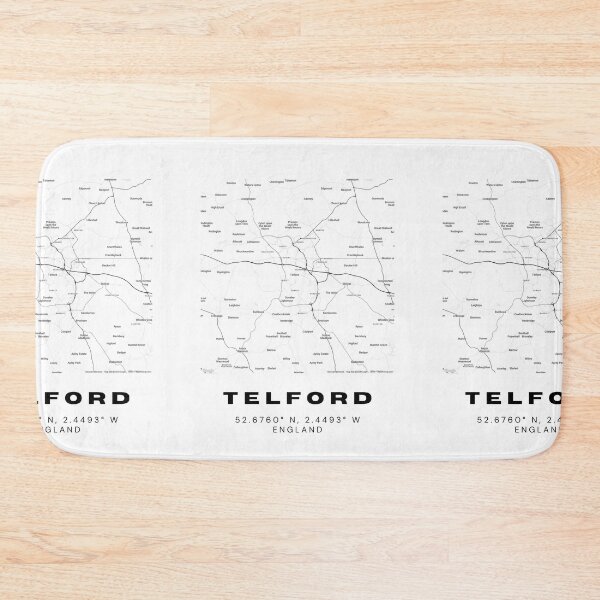Item preview, Telford Coordinates Map Print | Minimalist Black and White Art designed and sold by RM-Journey.