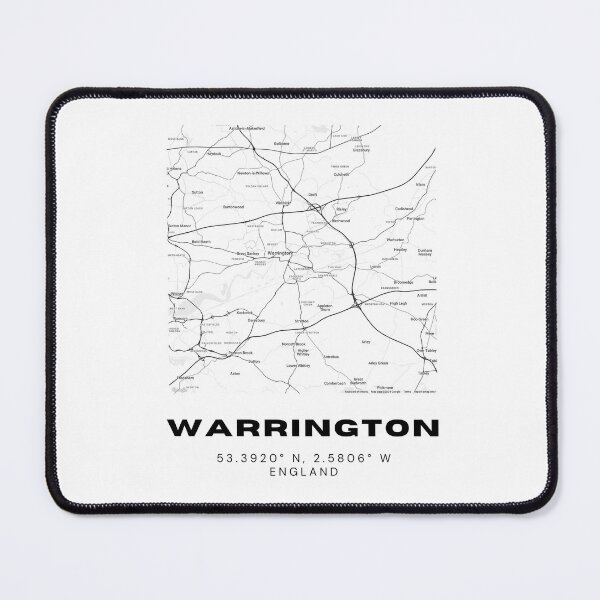 Item preview, Minimalist Warrington Map Art | Black and White Coordinates Print designed and sold by RM-Journey.