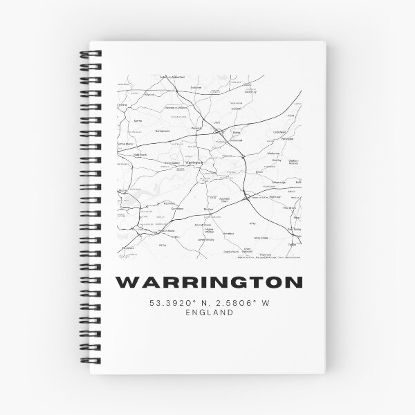Item preview, Minimalist Warrington Map Art | Black and White Coordinates Print designed and sold by RM-Journey.