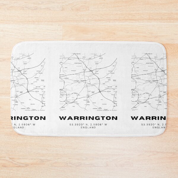 Item preview, Minimalist Warrington Map Art | Black and White Coordinates Print designed and sold by RM-Journey.
