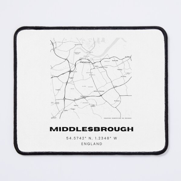 Item preview, Middlesbrough Coordinates Map | Minimalist Black and White Art designed and sold by RM-Journey.