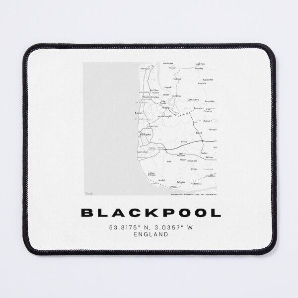 Item preview, Minimalist Blackpool Map Print | Black and White Coordinates Art designed and sold by RM-Journey.