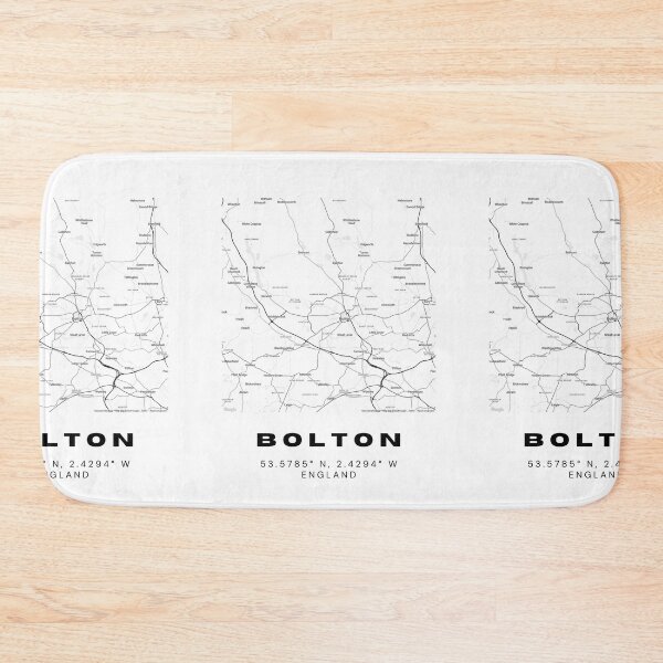 Item preview, Bolton Coordinates Map | Minimalist Black and White Art designed and sold by RM-Journey.