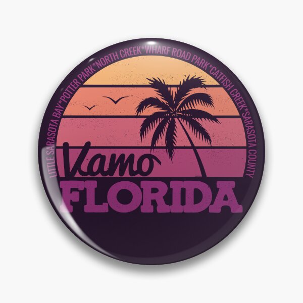 Item preview, Vamo Florida Sunset Retro Vintage Local Pride Logo designed and sold by CRHPOD20.