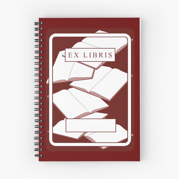 Item preview, Custom monochrome maroon-and-white bookplate  designed and sold by drawingKatarina.