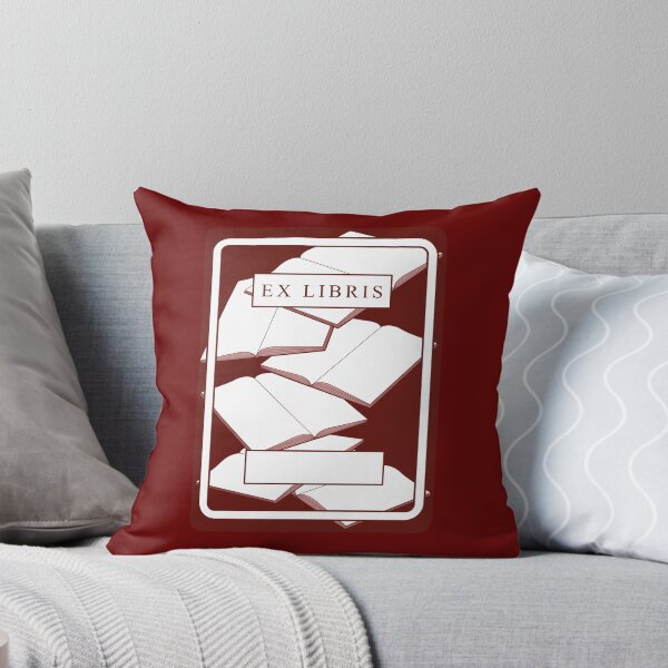 Item preview, Custom monochrome maroon-and-white bookplate designed and sold by drawingKatarina.