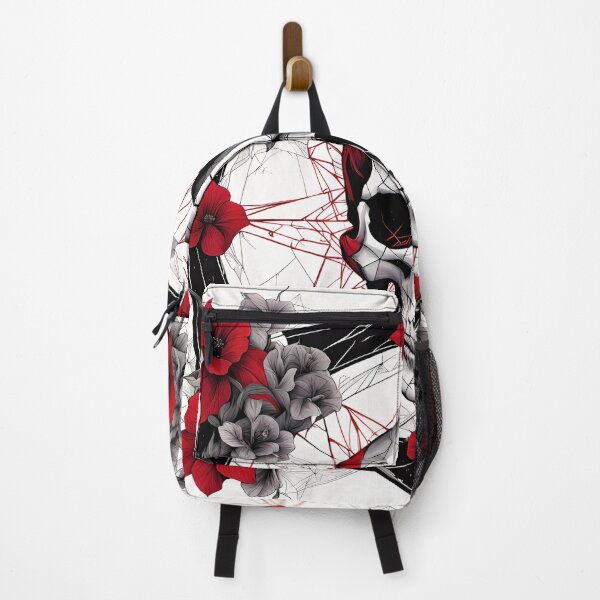 Item preview, Dark Skull Mandala with Red Flowers designed and sold by MandalasShops.