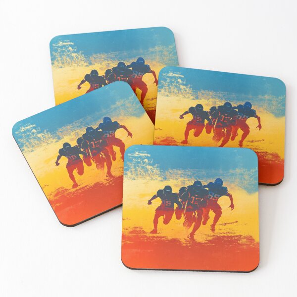 Item preview, American Football Team Going Into Tackle Sunset Gradient Patterns Active Outdoors Inspired Art designed and sold by CDC40.