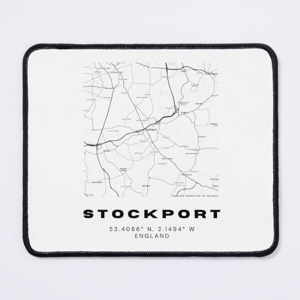 Item preview, Minimalist Stockport Map Art | Black and White Coordinates Print designed and sold by RM-Journey.