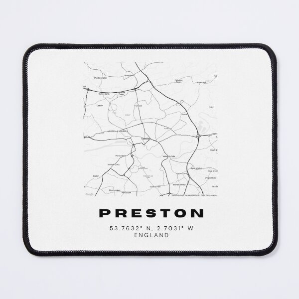Item preview, Preston Coordinates Map Print | Minimalist Black and White Art designed and sold by RM-Journey.