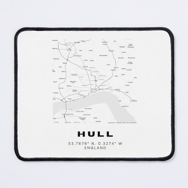 Item preview, Minimalist Hull Map Art | Black and White Coordinates Print designed and sold by RM-Journey.