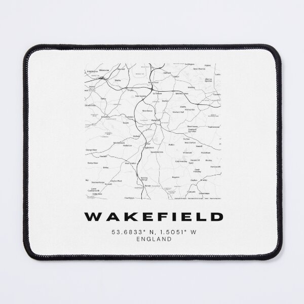 Item preview, Minimalist Wakefield Map Art | Black and White Coordinates Print designed and sold by RM-Journey.
