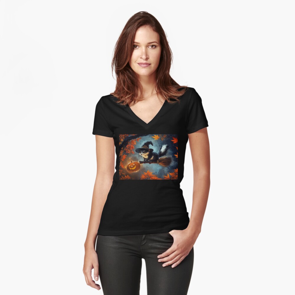 Item preview, Fitted V-Neck T-Shirt designed and sold by phatpuppyart.