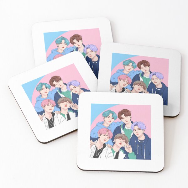 Item preview, TXT Group Drawing Kpop Cartoon designed and sold by MintMochaMatcha.
