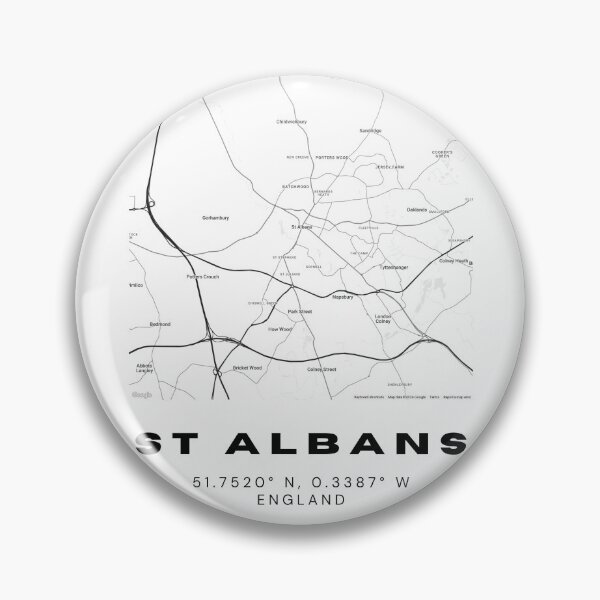 Item preview, St Albans Coordinates Map Print | Minimalist Black and White Art designed and sold by RM-Journey.