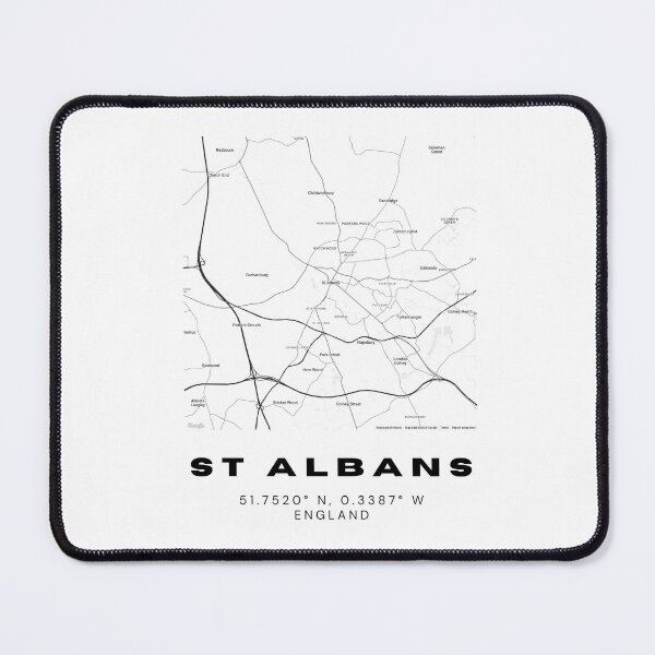 Item preview, St Albans Coordinates Map Print | Minimalist Black and White Art designed and sold by RM-Journey.