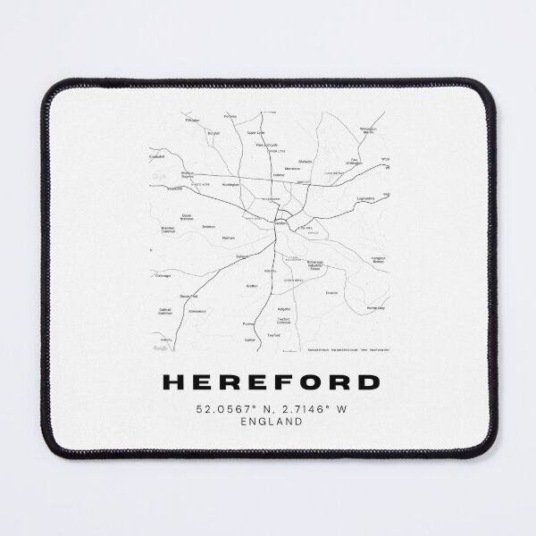 Item preview, Hereford Coordinates Map Print | Minimalist Black and White Art designed and sold by RM-Journey.