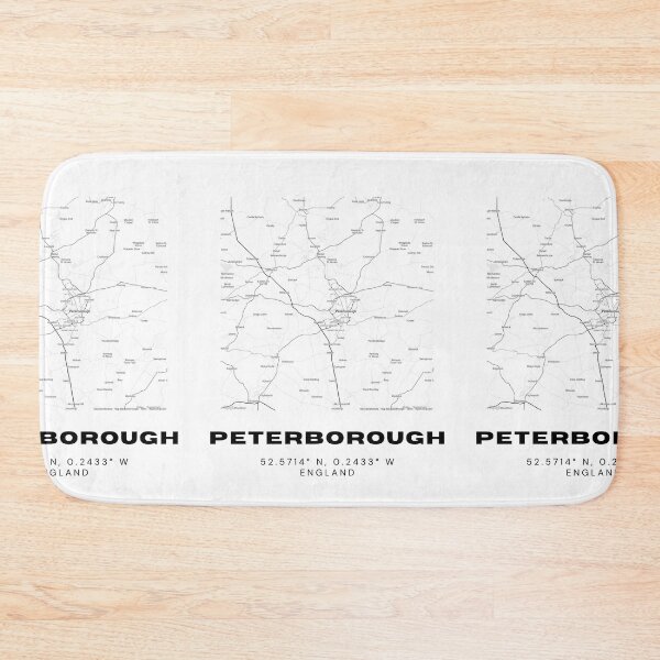 Item preview, Peterborough Coordinates Map Print | Minimalist Black and White Art designed and sold by RM-Journey.