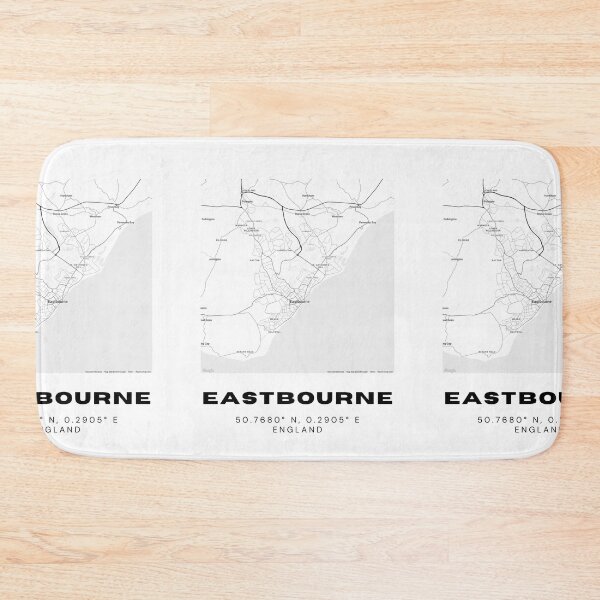 Item preview, Eastbourne Coordinates Map Print | Minimalist Black and White Art designed and sold by RM-Journey.