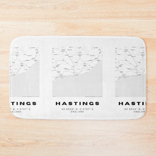 Item preview, Hastings Coordinates Map Print | Minimalist Black and White Art designed and sold by RM-Journey.